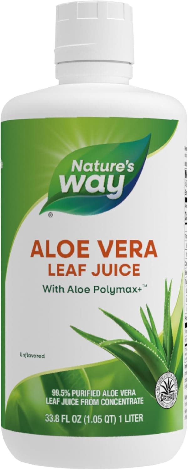 Nature's Way Aloe Vera Leaf Juice with PolyMax+ | Unflavored | 33.8 Fl Oz