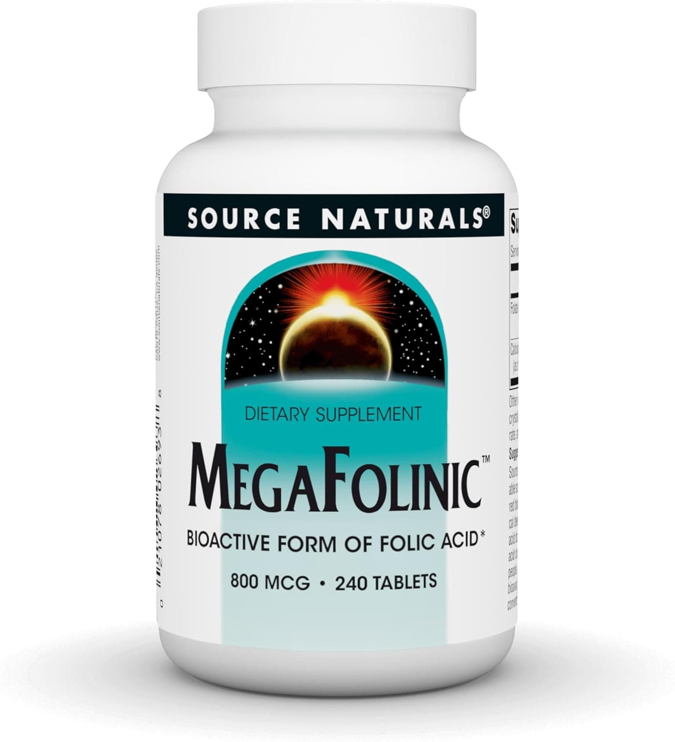 Source Naturals MegaFolinic | 800 mcg Folinic Acid | 240 Tablets
