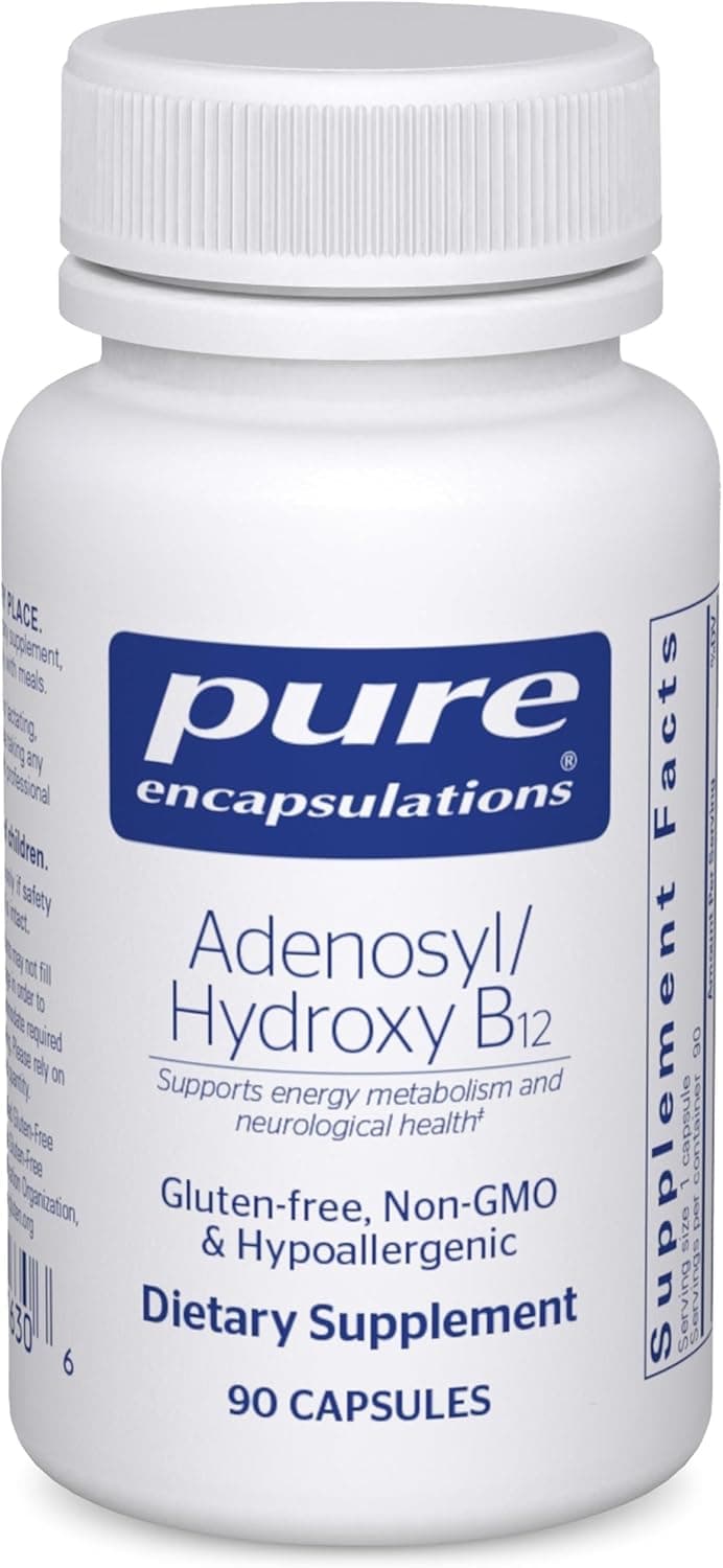 Pure Encapsulations Adenosyl/Hydroxy B12 90's - High-Potency B Vitamin - for Energy Metabolism & Neurological Support* - Brain Support Supplement* - Vegan & Gluten Free - 90 Capsules