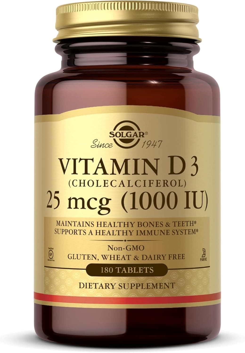 Solgar Vitamin D3 (Cholecalciferol) 25 mcg (1000 IU) | 180 Tablets