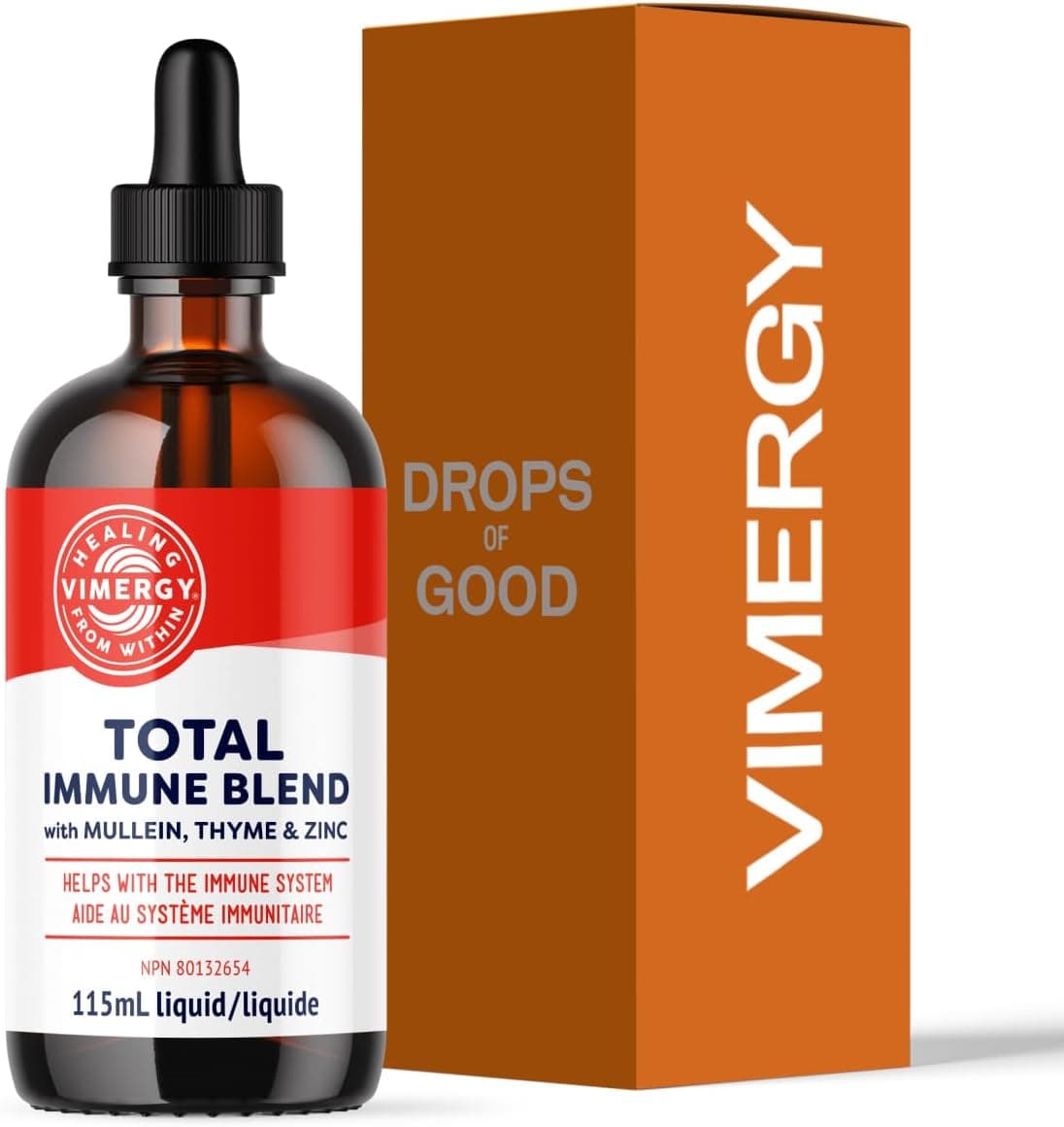 Vimergy Total Immune Blend* Liquid Supplement, 57 Servings Fast-Absorbing Immune Support – All-Season, Zinc, Thyme and Mullein Drops Non-GMO, Vegan, USDA Organic, Immunity Support for Adults (115 mL)