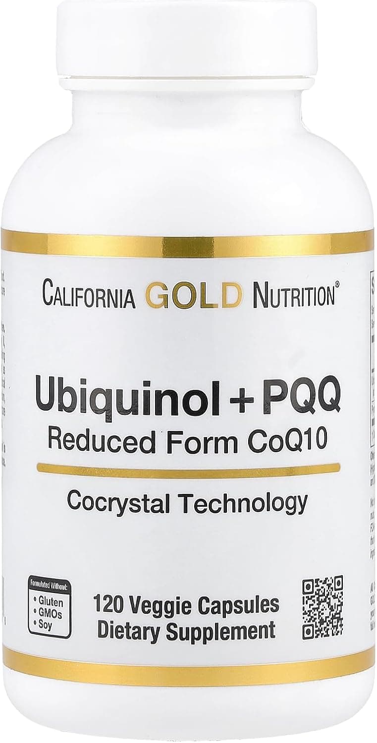 California Gold Nutrition Ubiquinol Reduced Form CoQ10 + PQQ, 120 Veggie Capsules
