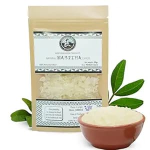Organic Mastiha Chios 50G – 100% Natural Greek Mastic Gum, Gluten-Free & Sugar-Free Vegan Resin from Greek Farmers, Authentic Mastiha Tears for Daily Use