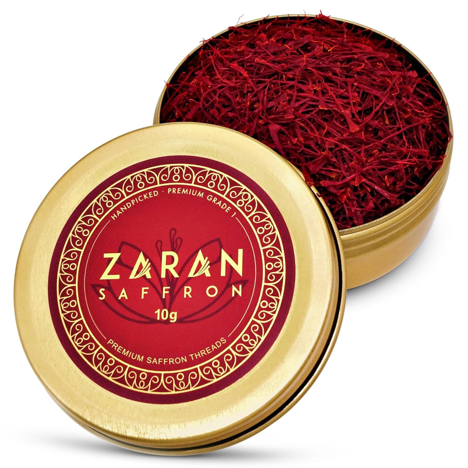 Zaran Saffron, Superior Saffron Threads (Super Negin) Premium grade Saffron Spice for Paella, Risotto, Tea's, and all Culinary Uses (10 Grams)