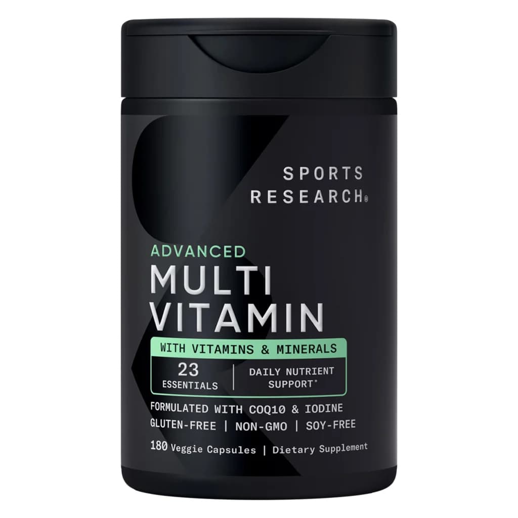 Sports Research Advanced Multivitamin 600mg | Comprehensive Cellular Energy | 180 capsules