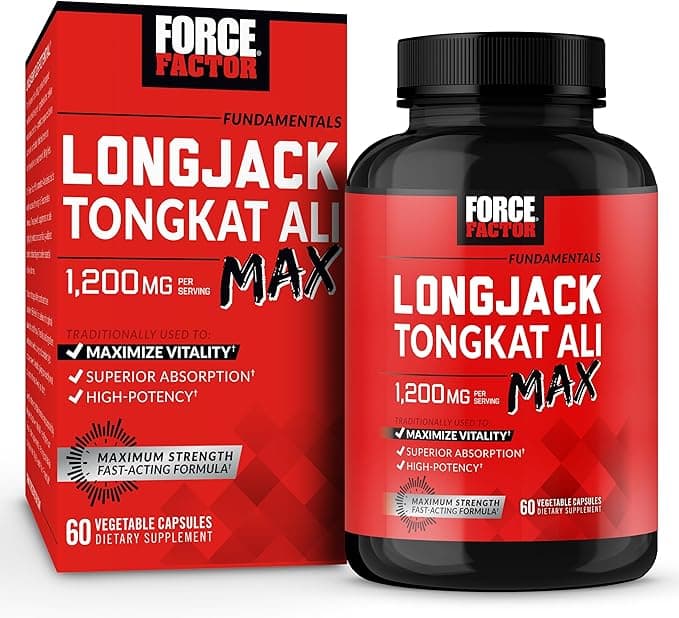 Force Factor Longjack Tongkat Ali Max for Men 1200mg | 60 Capsules