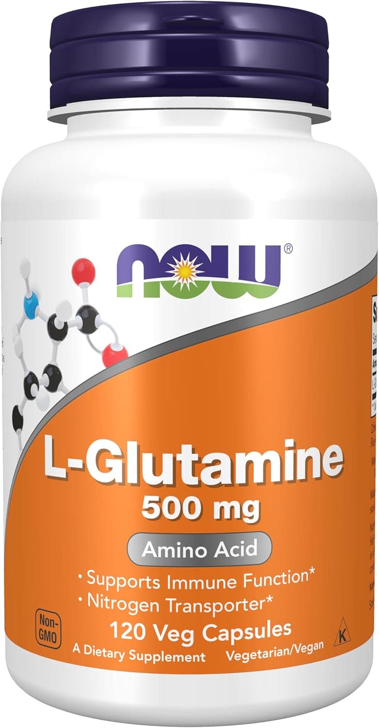 NOW Foods L-Glutamine 500mg | Supports Intestinal Barrier Integrity  | 120 Capsules