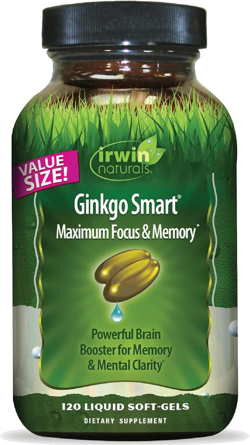 Irwin Naturals Ginkgo Smart | Cognitive Support | 120 Liquid Soft-Gels