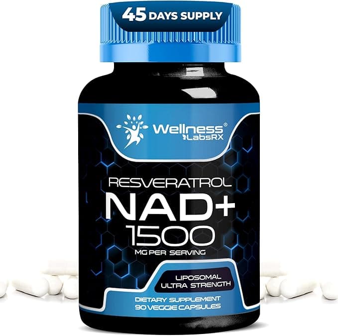 WELLNESS LABSRX Liposomal NAD Supplement 1500mg | Supports Cellular Health and Vitality | 90 Count