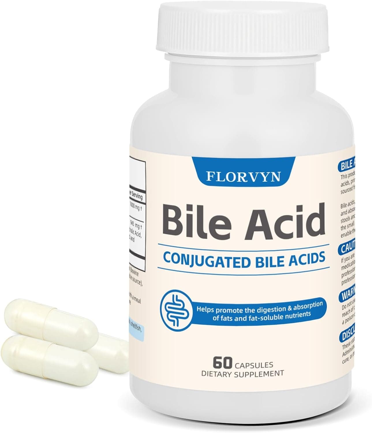 Florvyn Conjugated Bile Acid 1000mg | 60 Capsules