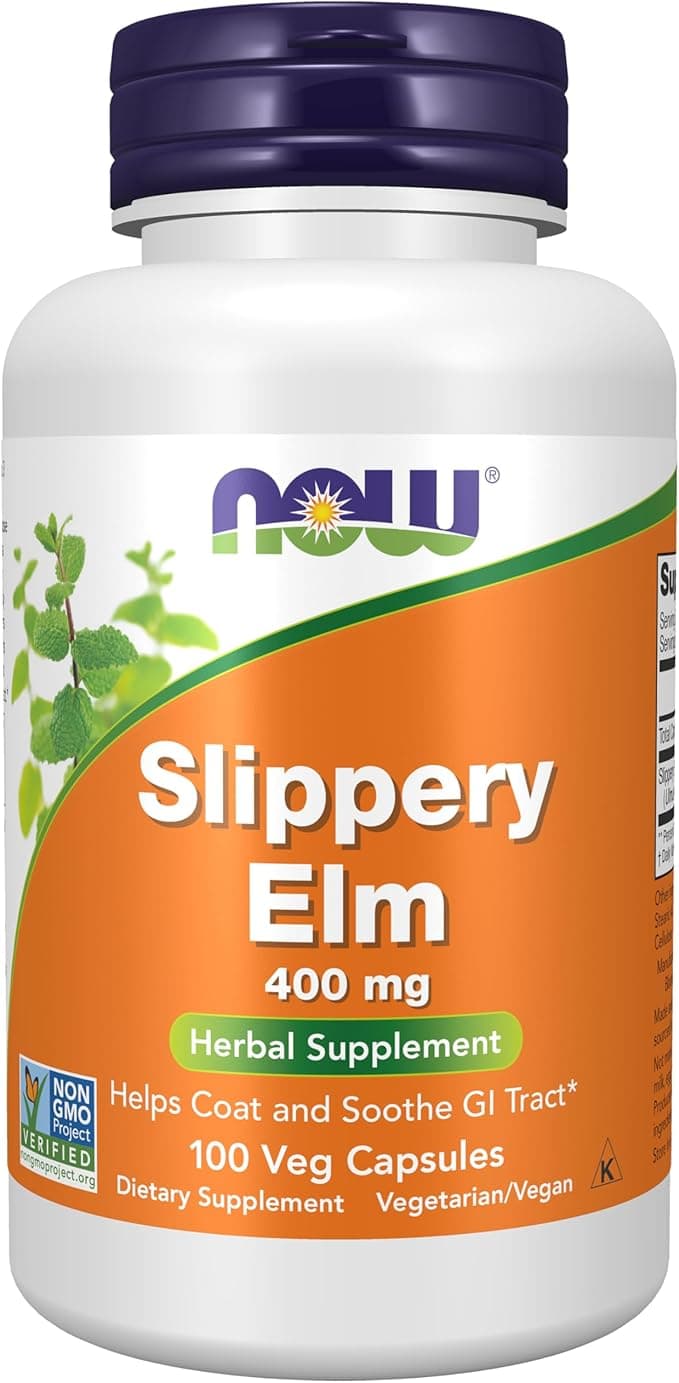 NOW Supplements Slippery Elm (Ulmus rubra) 400 mg | 100 Veg Capsules