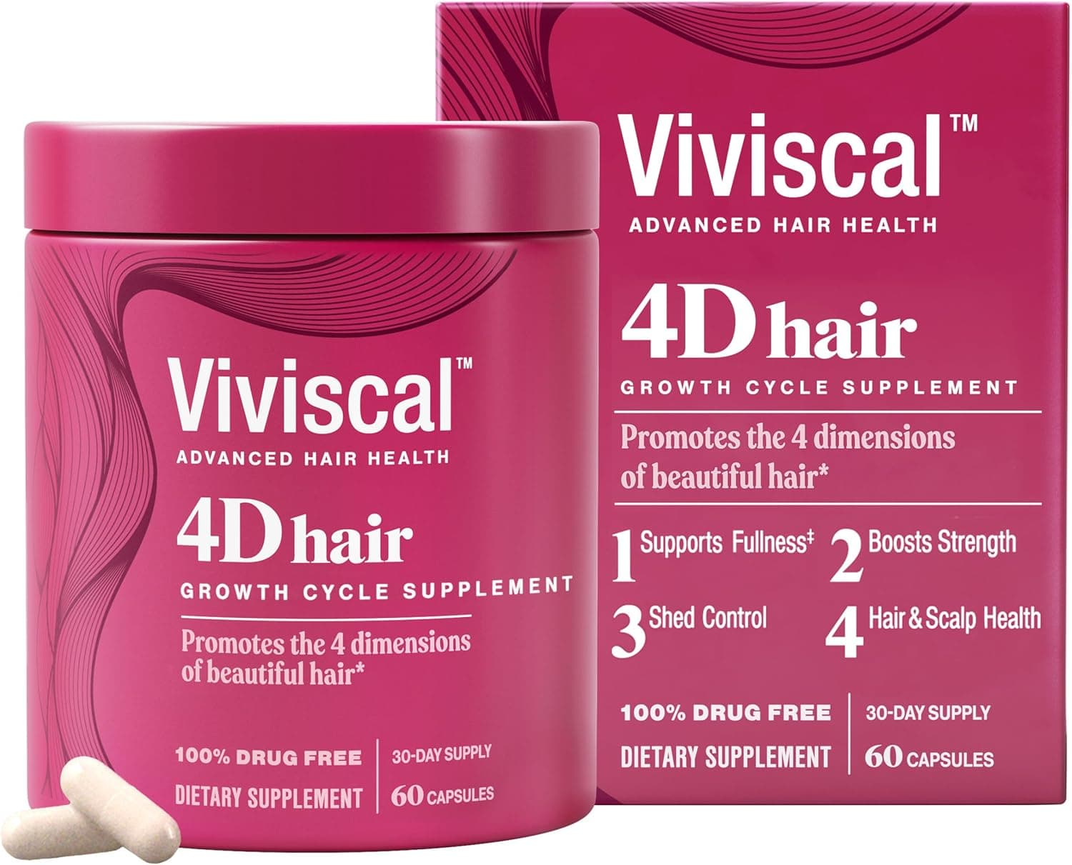 Viviscal 4D Hair Growth Cycle Supplements for Women | 60 Count