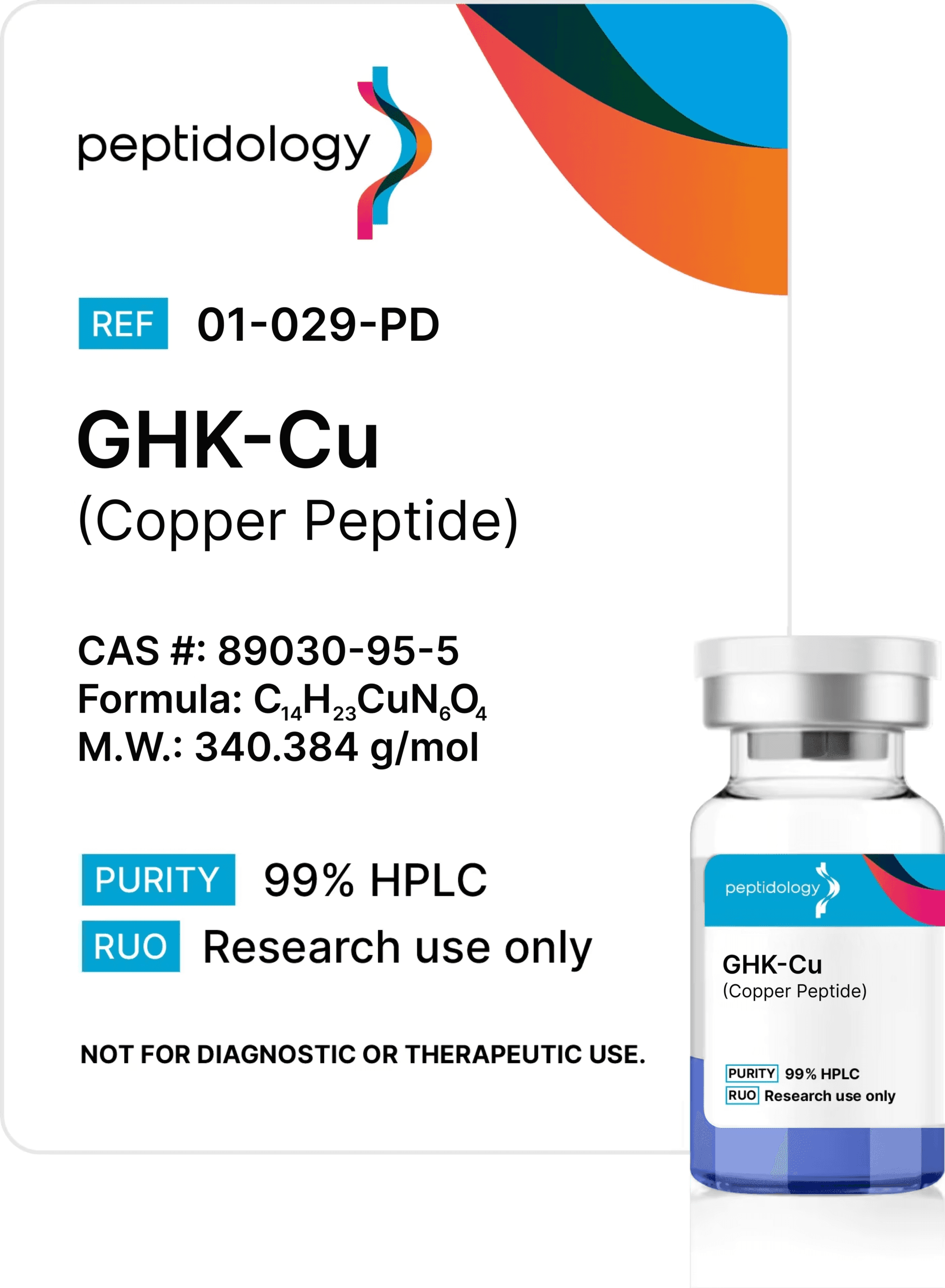 PEPTIDOLOGY | GHK-Cu Copper Peptide 100 mg