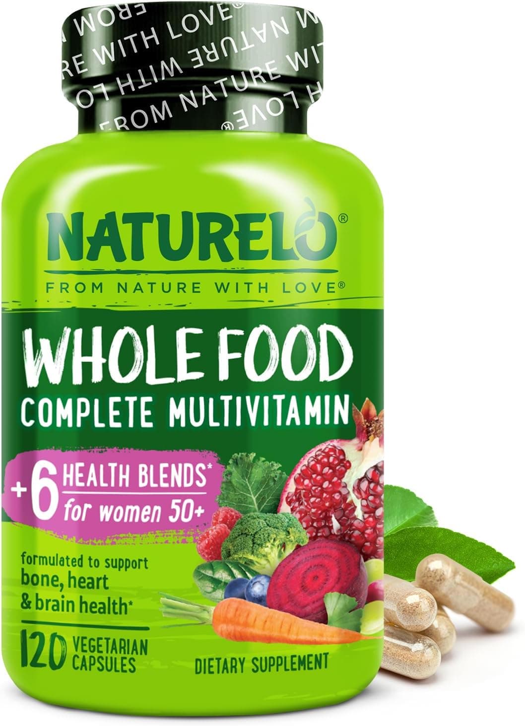 NATURELO NATURELO Whole Food Multivitamin for Women 50+ | 120 Vegan Capsules